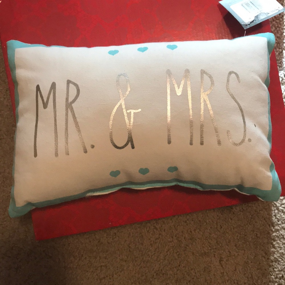 Mr & Mrs Throw Pillow NWT